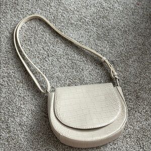 A New Day Cream Croc-Embossed Crossbody Bag